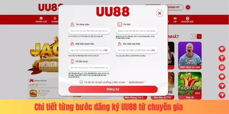 đăng ký uu88 Chi tiết từng bước đăng ký UU88 từ chuyên gia