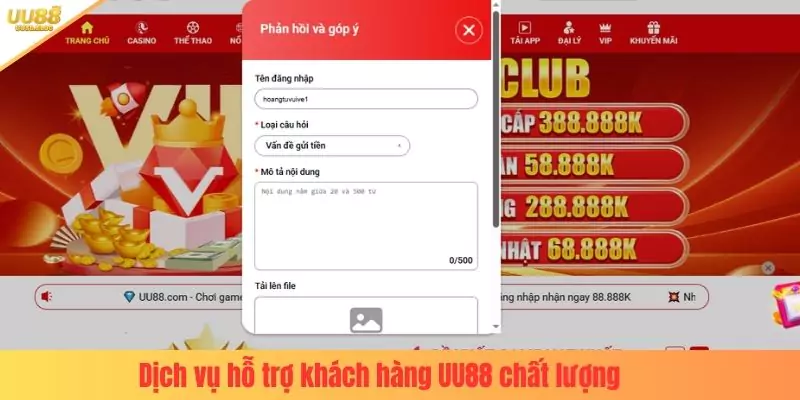 Dịch vụ hỗ trợ khách hàng UU88 chất lượng